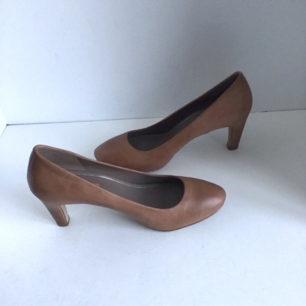 Ecco Leather Pump Round Toe High Heel Light Brown.EU 40/US 9/9.5 - Picture 5 of 13